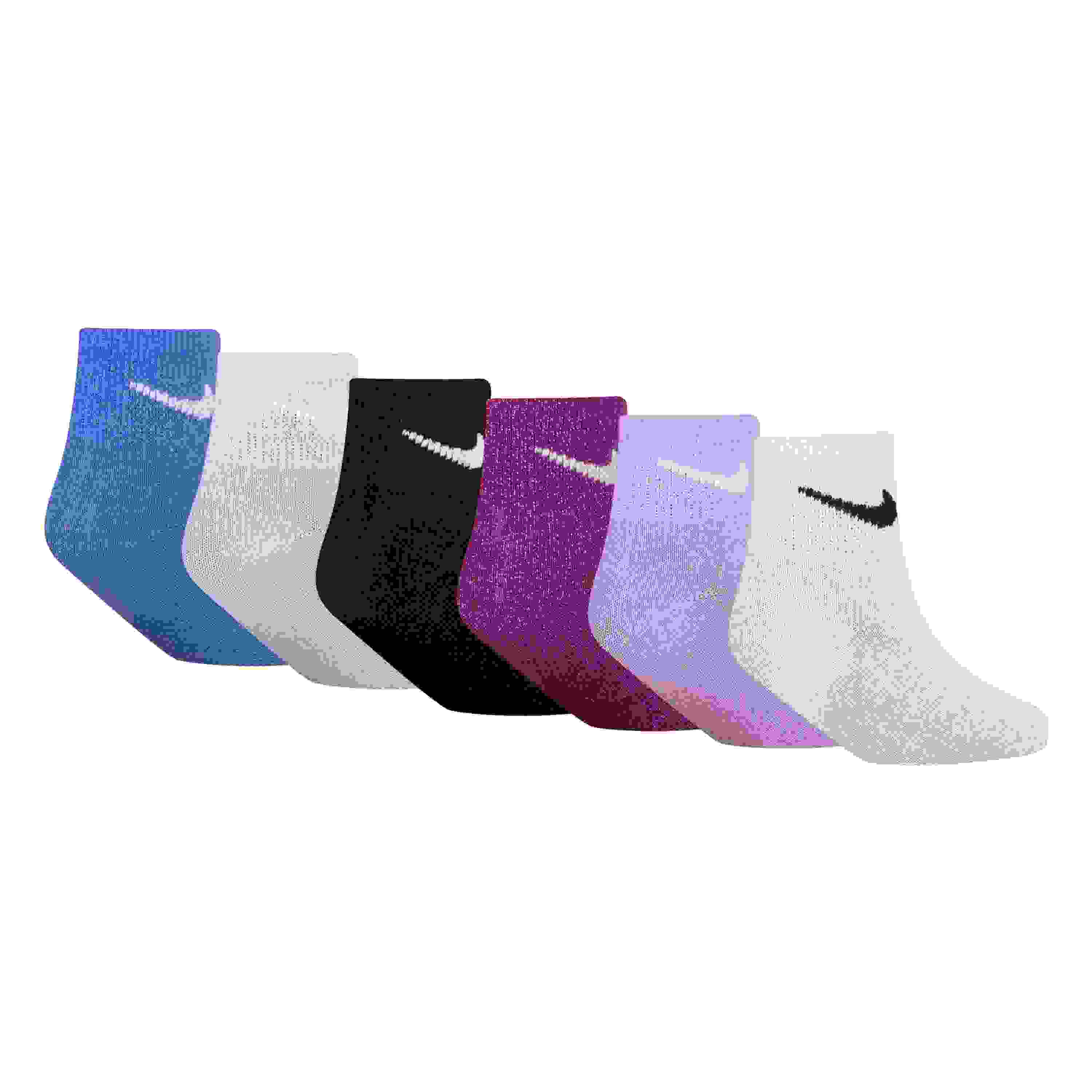 Nike Little Kids' 6PK Lurex Quarter Socks